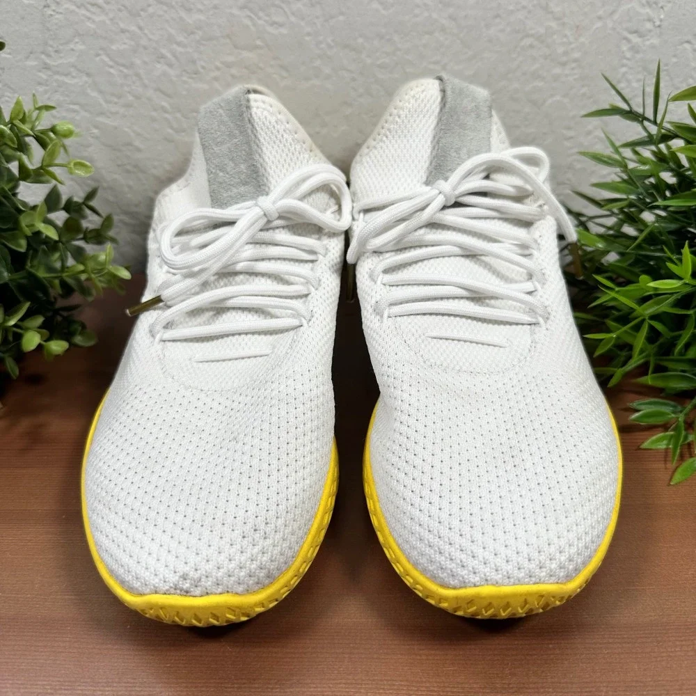 Adidas Mens Pharrell Williams Tennis Hu White Yellow BY2674 Sneakers Size 9.5